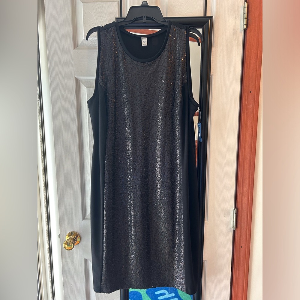 Old Navy Black Sequin Sheath Mini Dress